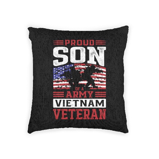 Proud Son Of A Army Vietnam Veteran Woven Pillows