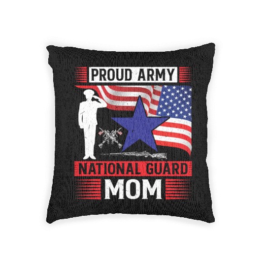 Proud Army National Guard Mom Woven Pillows