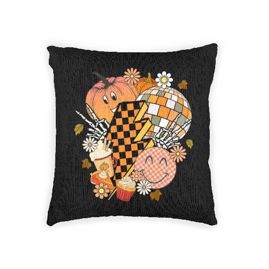 Pumpkin lightning Woven Pillows