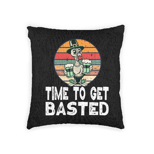 Time To Get Basted - For Thanksgiving St Patricks Woven Pillows