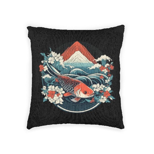 Koi Fish Koi Carp Japanese Koi Garden-Pond Koi Woven Pillows