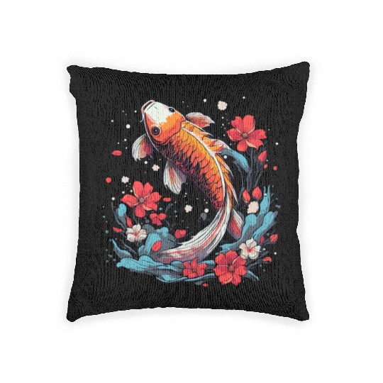 Koi Fish Koi Carp Japanese Koi Garden-Pond Koi Woven Pillows