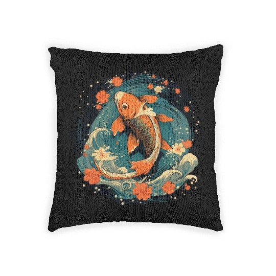 Koi Fish Koi Carp Japanese Koi Garden-Pond Koi Woven Pillows