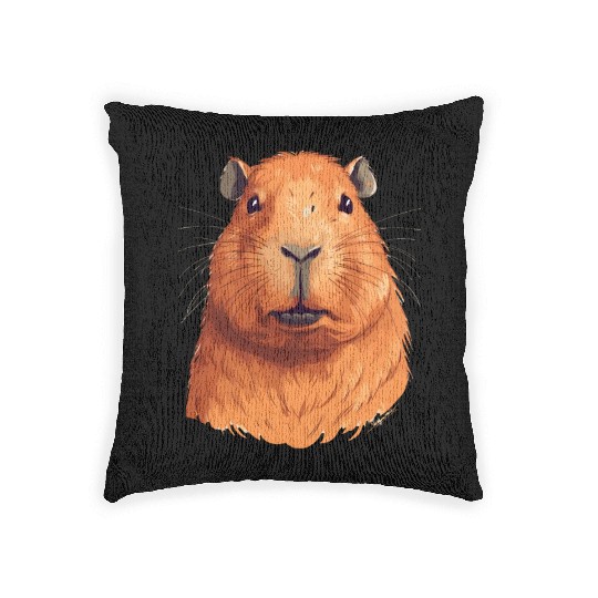 Capybara In Nature Woven Pillows