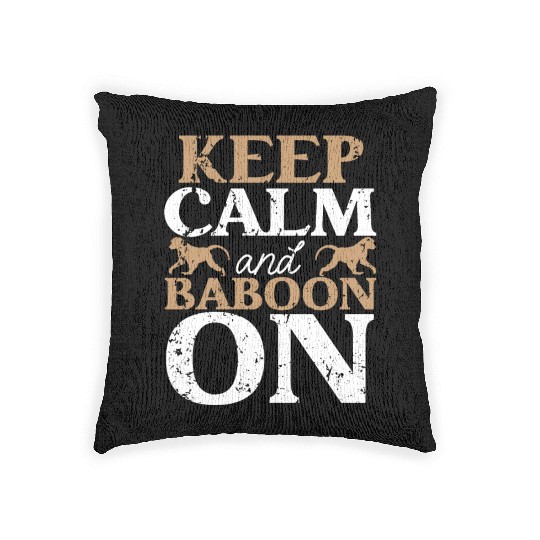 Baboon Monkey Lover Wildlife Animal Zookeeper Woven Pillows