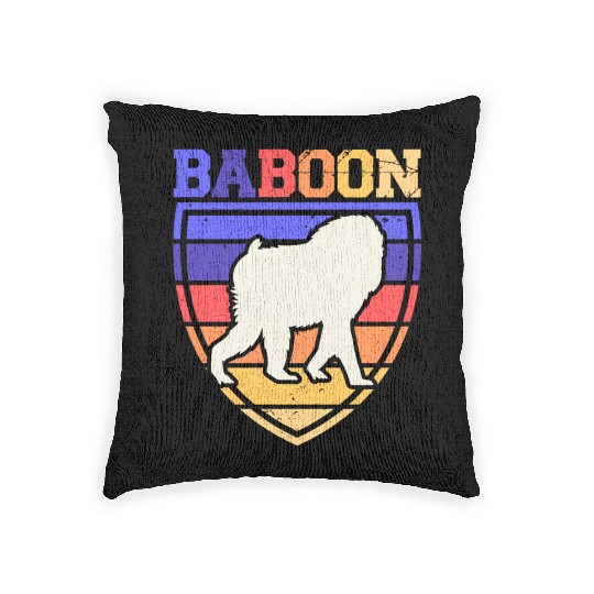 Baboon Monkey Lover Wildlife Animal Zookeeper Woven Pillows