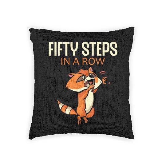 Fifty Steps In a Row Funny Walk Routine Red Panda Woven Pillows