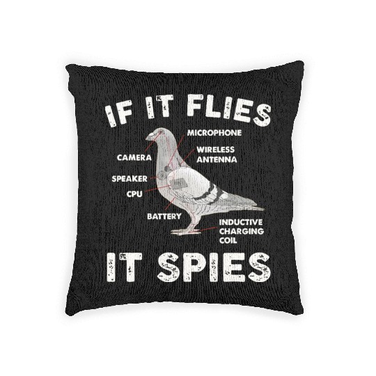 If It Flies It Spies Pigeon Anatomy Bird Aren Woven Pillows