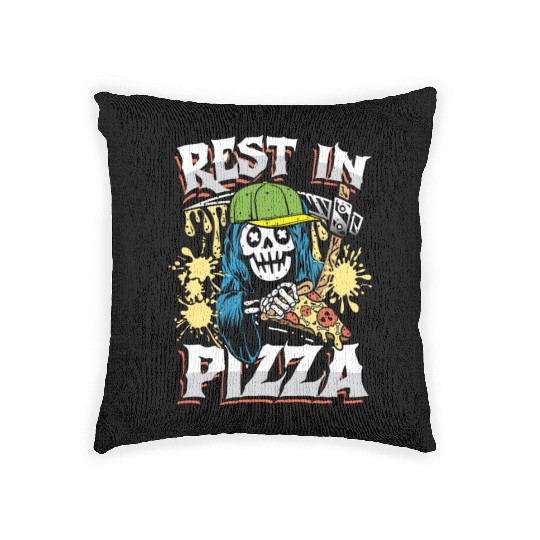 Rest in pizza Woven Pillows