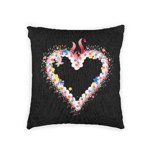 Gingerbread heart shape with icing and bow Woven Pillows