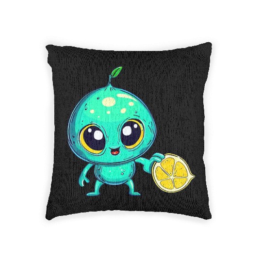 Alien Fruit Magic: Sweet Lemon from Outer Space Woven Pillows