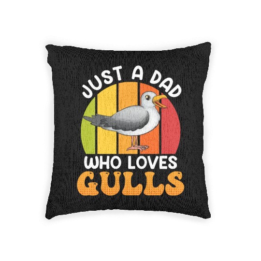 Just a Dad who loves Seagulls Bird lover Men Woven Pillows