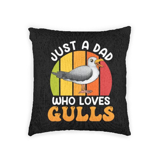 Just a Dad who loves Seagulls Bird lover Men Woven Pillows