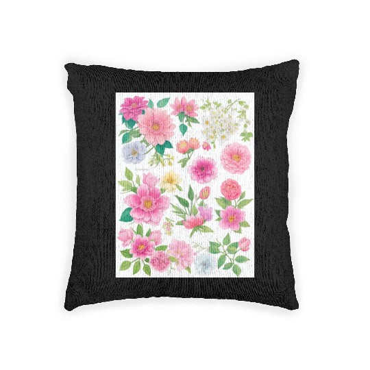 Lavender and Lilac Spring Flowers Woven Pillows
