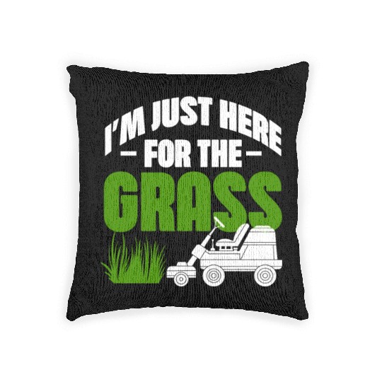 I'm Just Here For The Grass Woven Pillows