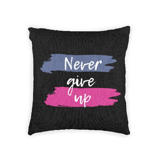 Never Give Up Motivational Woven Pillows