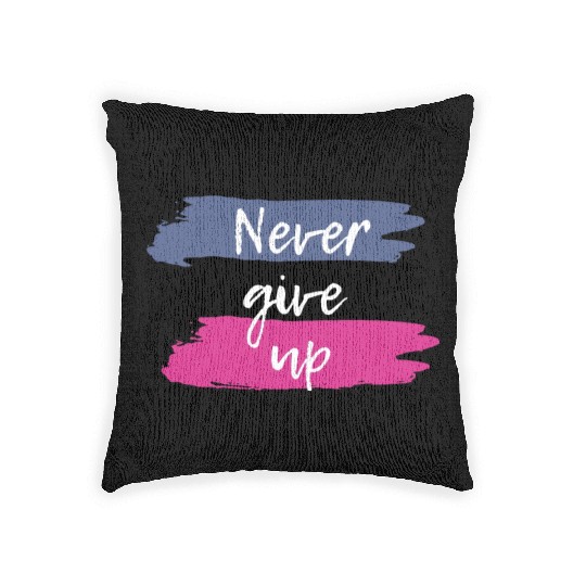 Never Give Up Motivational Woven Pillows