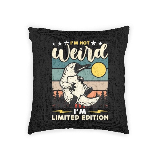 Platypus I'm Not Weird I'm Retro Living Fossil Woven Pillows