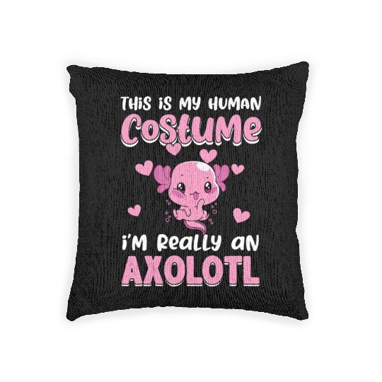 Human Costume Axolotl Amphibian Lurch Woven Pillows
