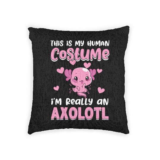 Human Costume Axolotl Amphibian Lurch Woven Pillows