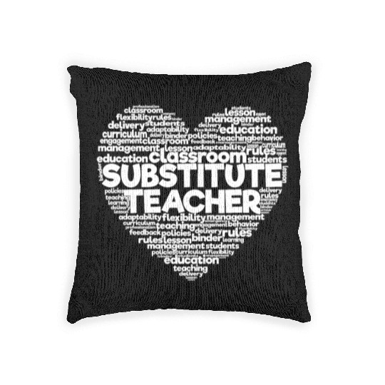 Substitute Teacher Word Cloud Back To School Woven Pillows