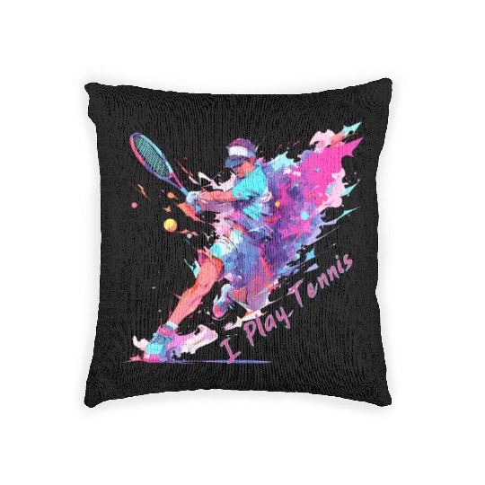 I Play Tennis - Tennis player Woven Pillows