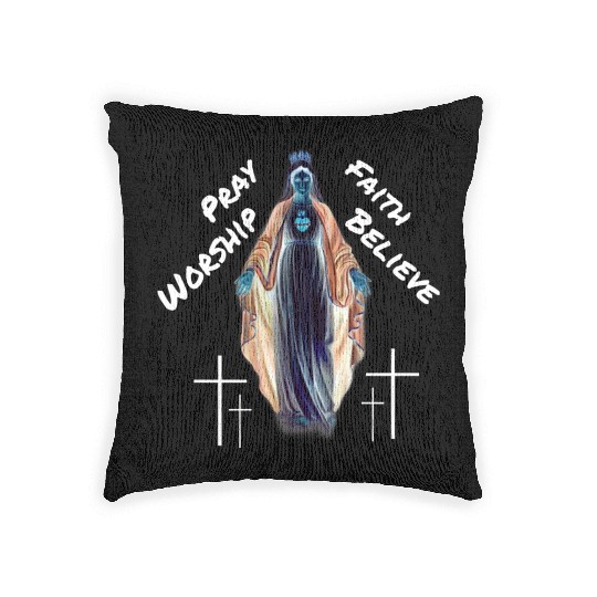 Virgin Mary mother of our lord Woven Pillows