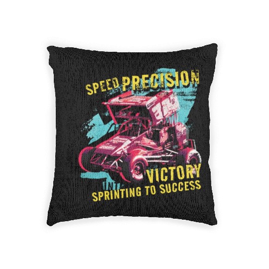 Sprint Car Mom Dirt Track Racing Racing Race Day Woven Pillows