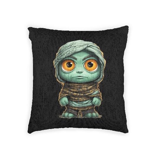 Halloween Spooky Cartoon Mummy Woven Pillows