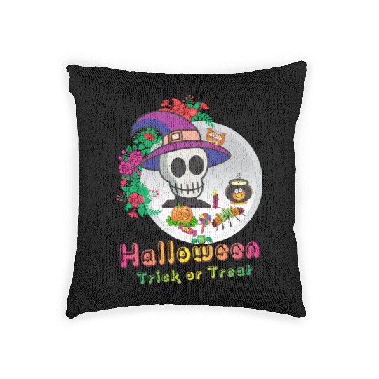 Halloween Trick or Treat Woven Pillows