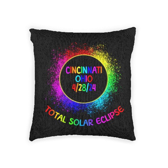 Total Solar Eclipse Cincinnati Ohio 4/28/24 Kids Woven Pillows