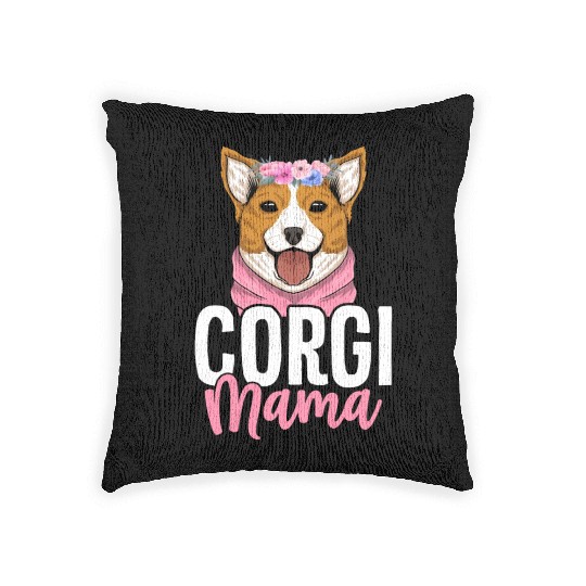 Corgi Mama Woven Pillows