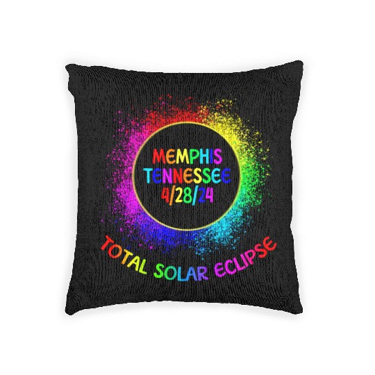 Total Solar Eclipse Memphis Tennessee 4/28/24 Kids Woven Pillows