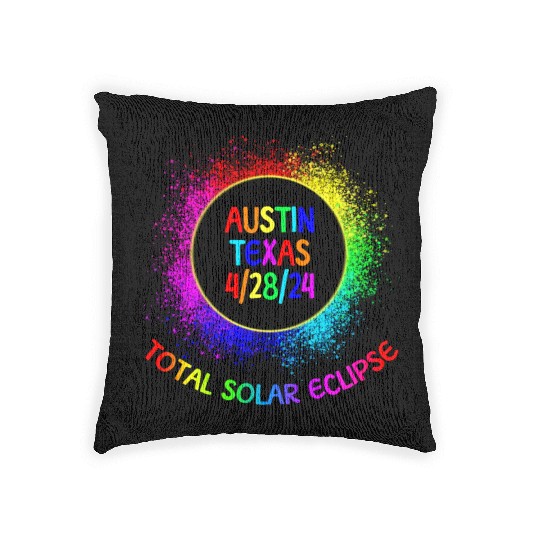 Total Solar Eclipse Austin Texas 4/28/24 Kids Woven Pillows