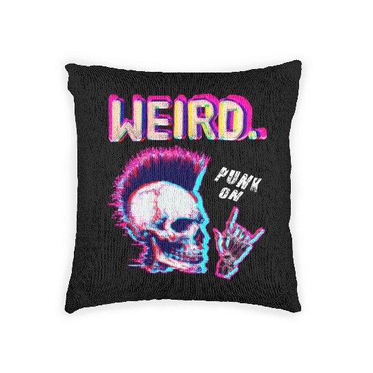 Weird - For Halloween Lovers Punk Rock Woven Pillows