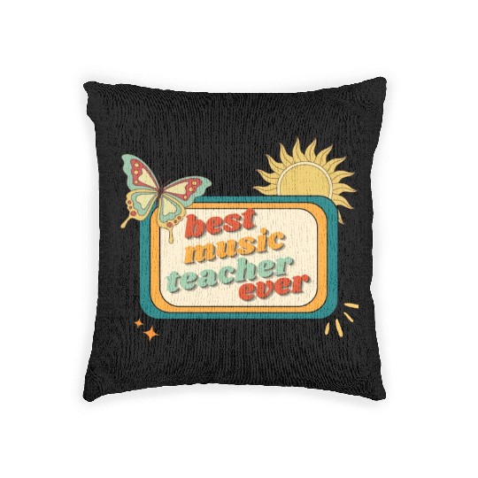 Teacher Appreciation, best music teacher ever Woven Pillows