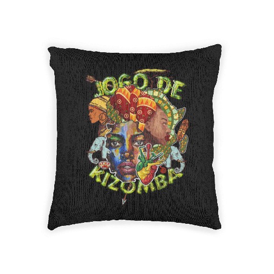 jogo de kizomba african calchar vintage Woven Pillows