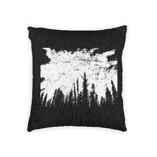 Forest at Night Nature Leaves Environment Woven Pillows