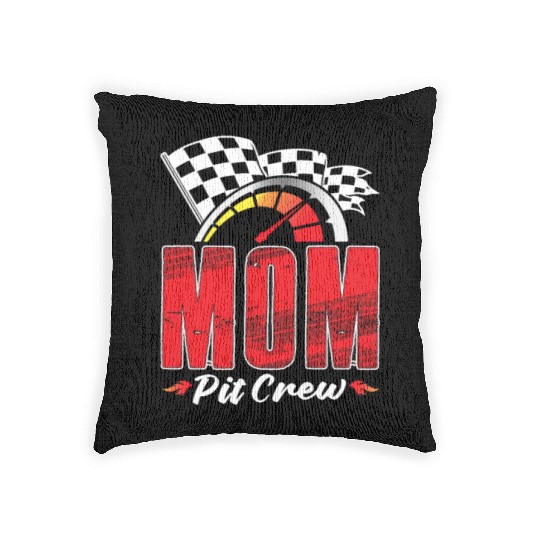Mom Pit Crew Woven Pillows