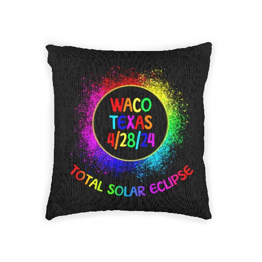 Total Solar Eclipse Waco Texas 4/28/24 Kids Woven Pillows