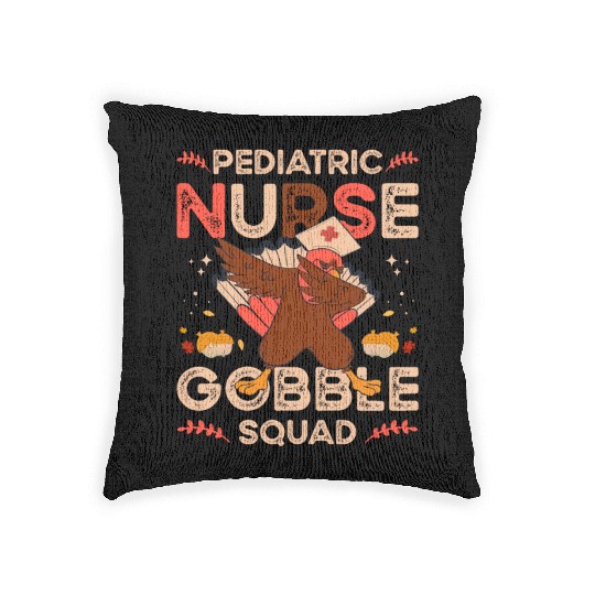 Pediatric Nurse Gobble Squad Woven Pillows
