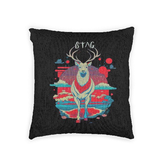 Stag Deer Hunting Wilderness Wildlife Outdoors Woven Pillows