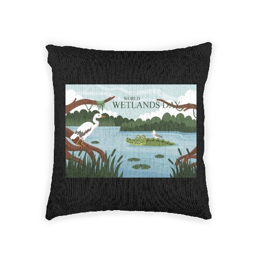 Nature design forest animal bird. Woven Pillows