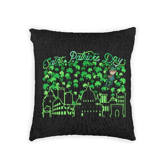 Saint Patrick's Day Rome Italy Woven Pillows