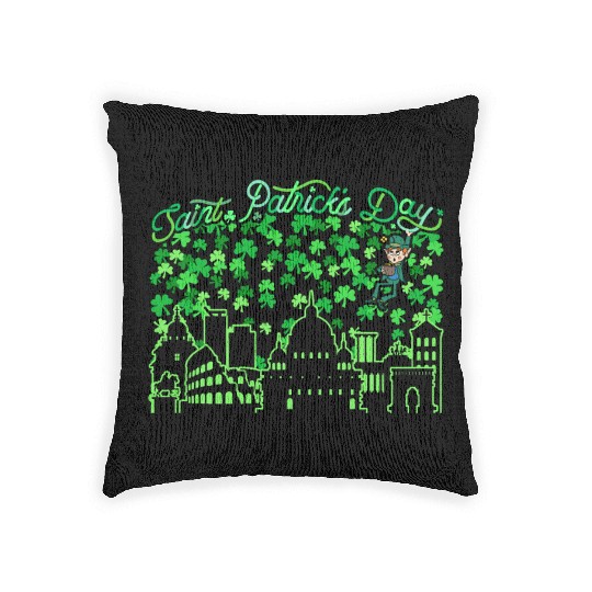 Saint Patrick's Day Rome Italy Woven Pillows