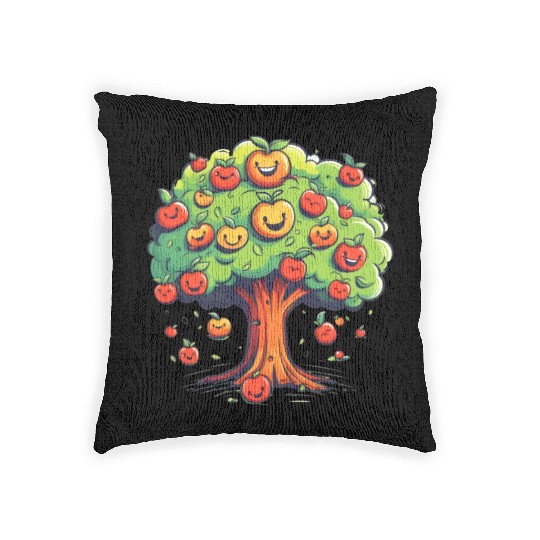Apples Tree Fruit Orchard Apple Picking Cute Woven Pillows