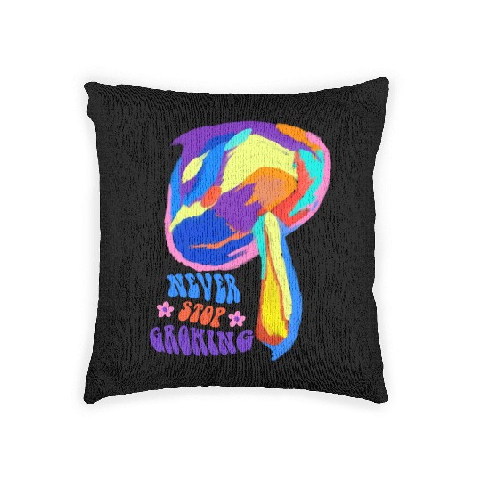 Psychedelic Mushroom Woven Pillows