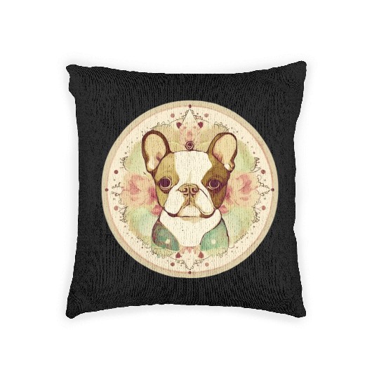 Boston Terrier Woven Pillows