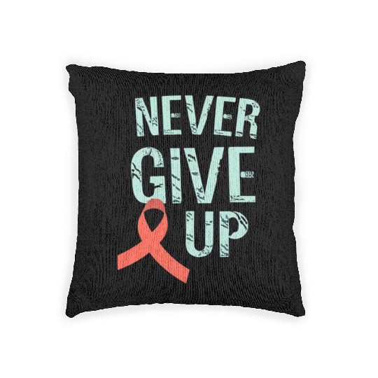 Never Give Up HIV Awareness - Inspiring Resilience Woven Pillows