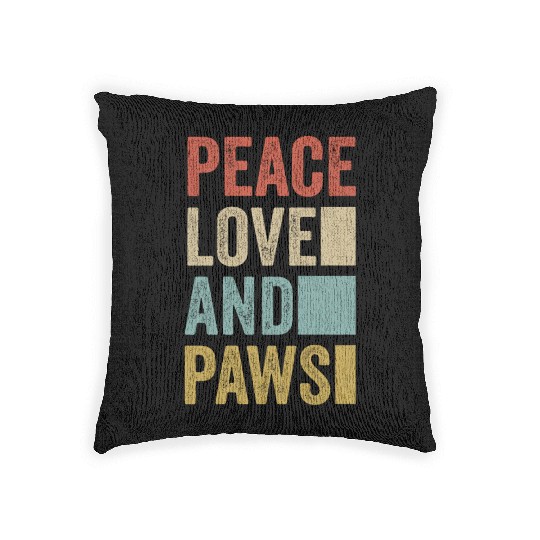 Peace Love And Paws Woven Pillows